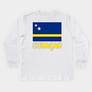 The Pride of Curacao - Island Flag Design Kids Long Sleeve T-Shirt